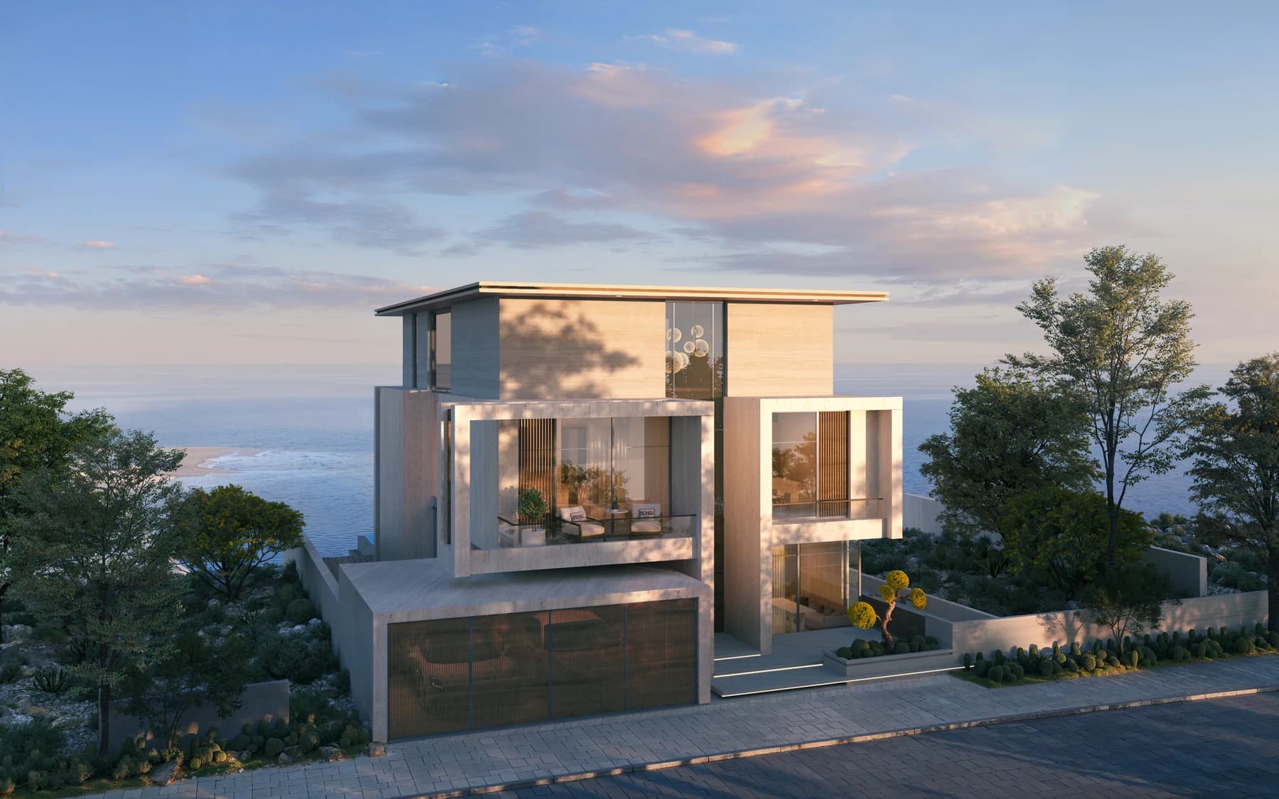 Sea-facing three-storey Azure Oceanfront Villa by FENDI Casa at AIDA in Muscat